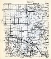 Becker County 1 - Callaway, Sugar Buss, Walworth, Spring Creek, White Earth, Maple, Atlanta, Riceville, Callaway, Minnesota State Atlas 1954